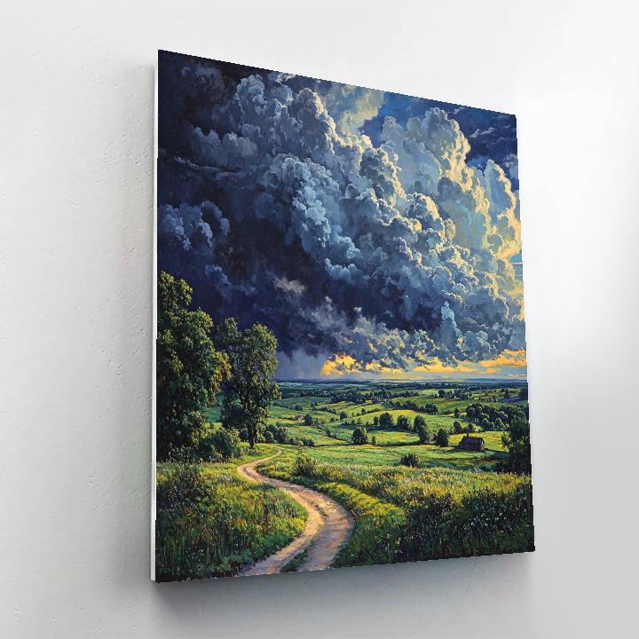 John Constable Inspired Countryside Storm Clouds paint by number