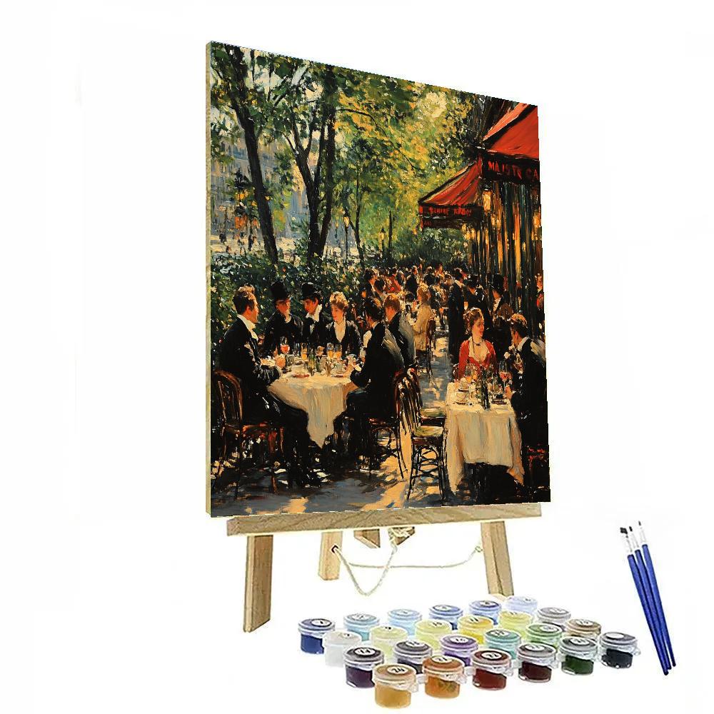 Édouard Manet Inspired Parisian Café Scene painting number kit