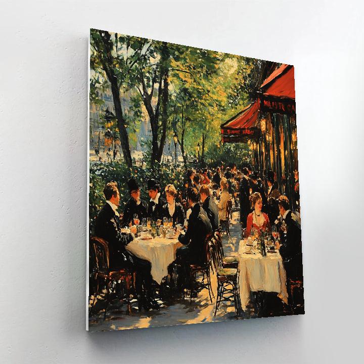Édouard Manet Inspired Parisian Café Scene painting number kit
