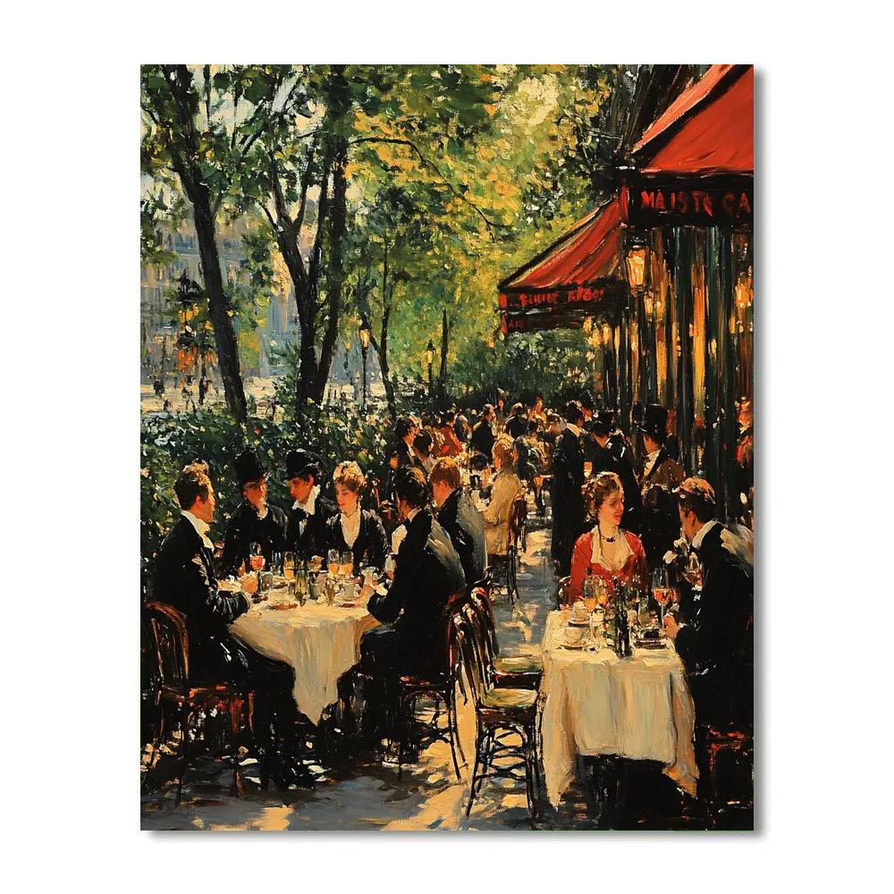 Édouard Manet Inspired Parisian Café Scene painting number kit