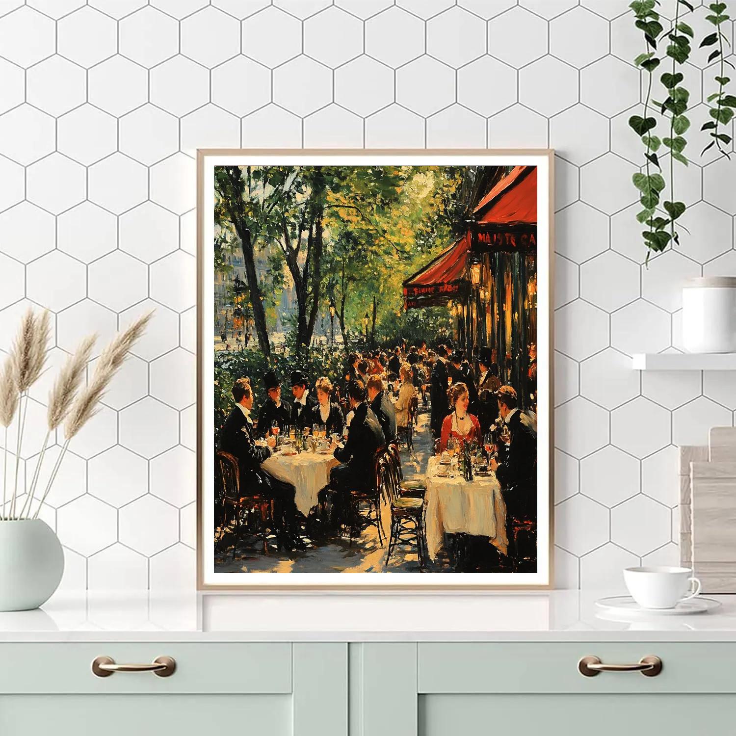 Édouard Manet Inspired Parisian Café Scene painting number kit