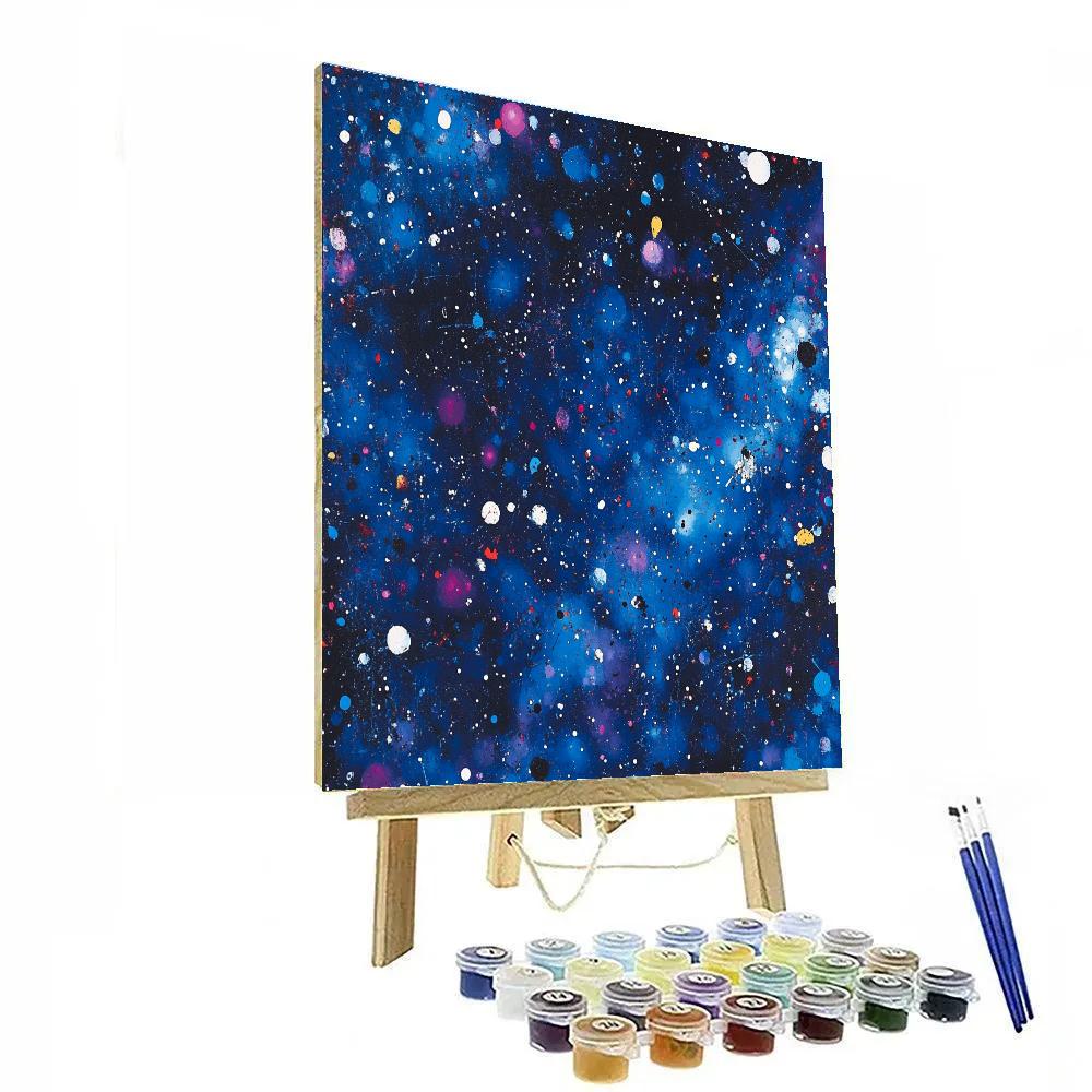 Jackson Pollock Inspired Cosmic Nebulae Abstract paint by numbers