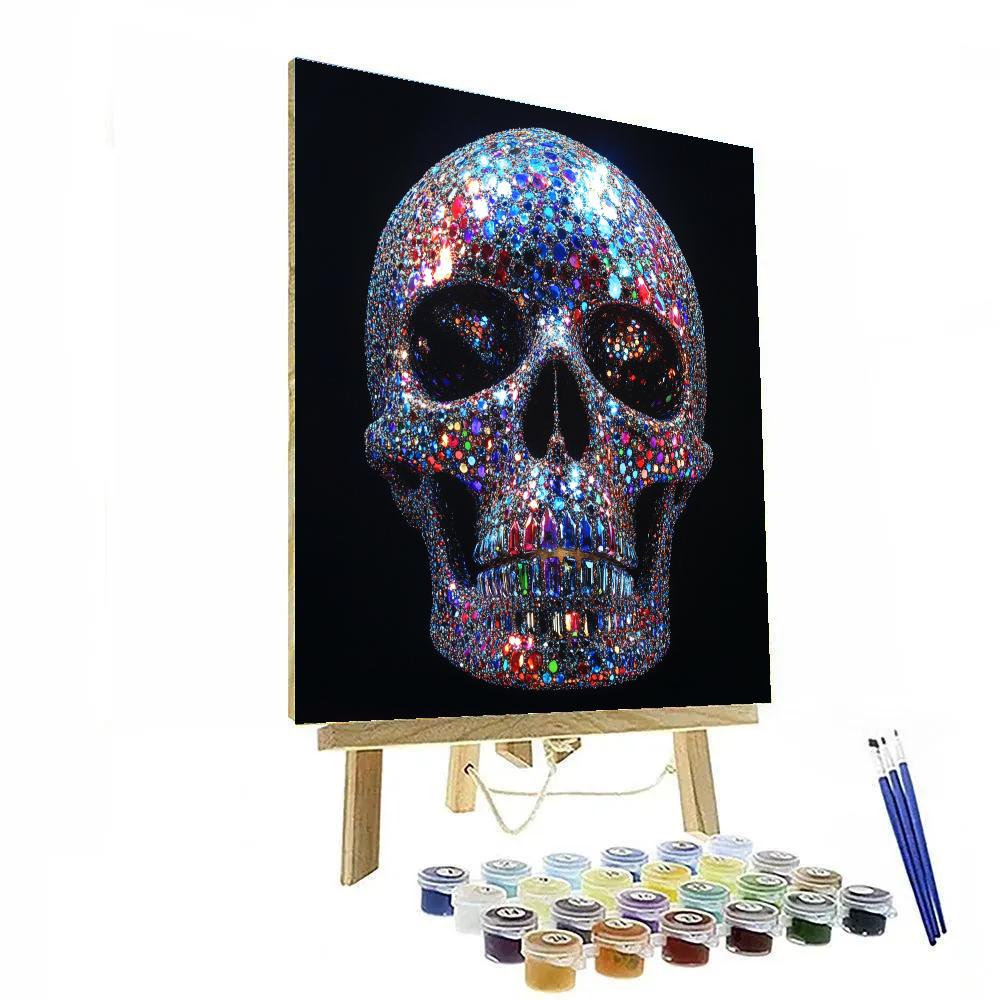 Damien Hirst Inspired Gemstone Skull paint by color