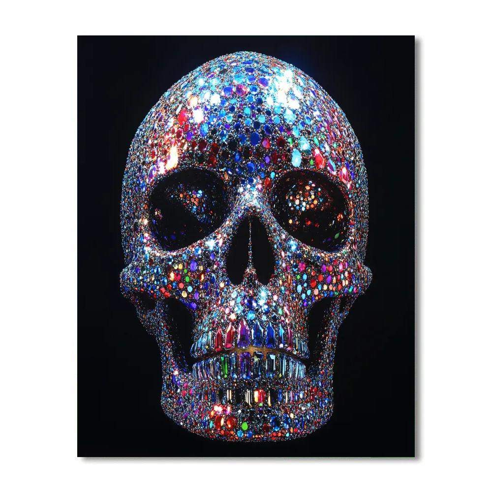 Damien Hirst Inspired Gemstone Skull paint by color