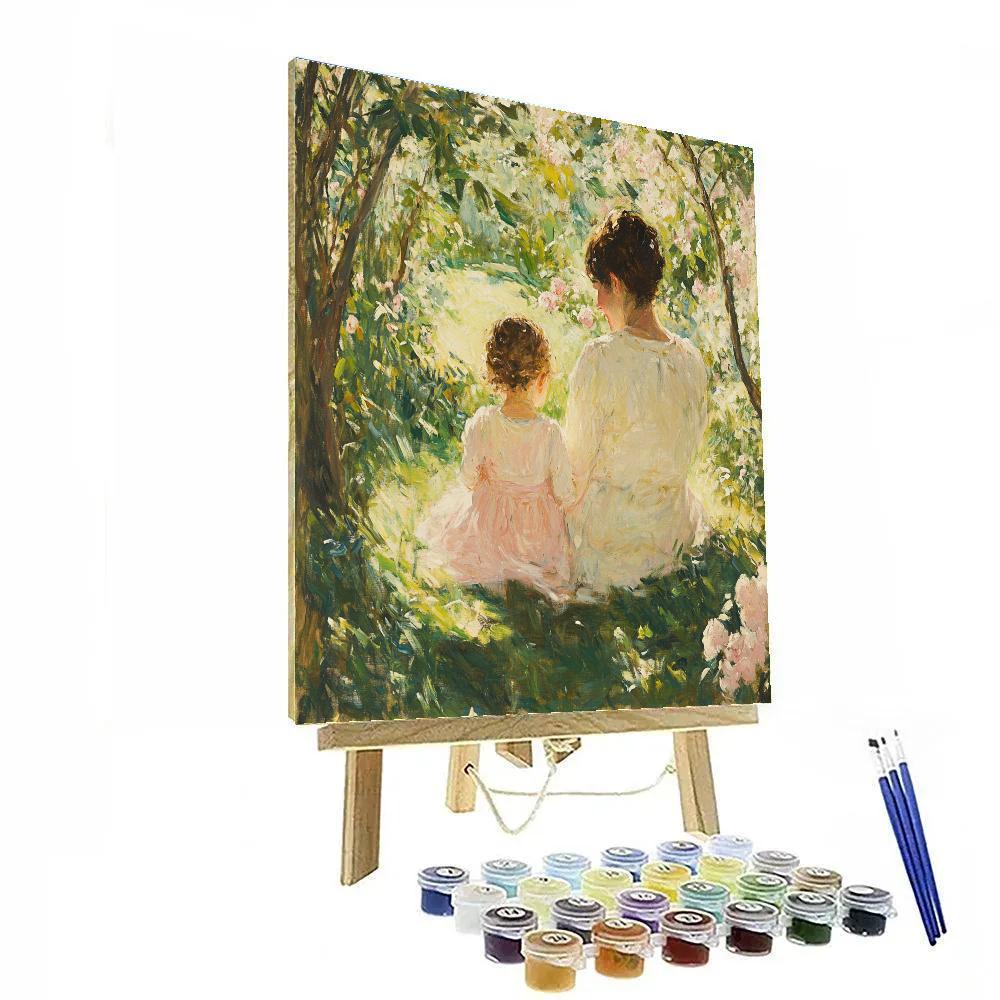 Mary Cassatt Inspired Mother And Child In Garden Number painting