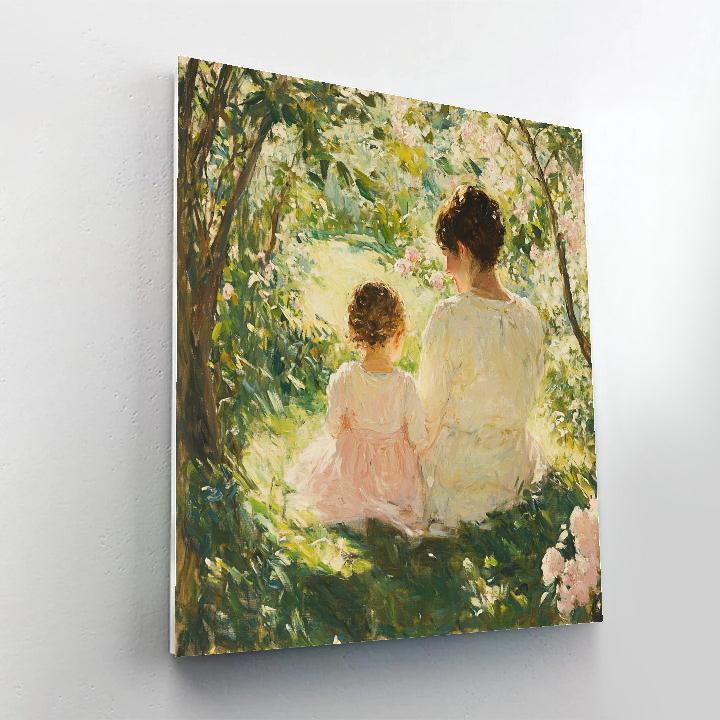 Mary Cassatt Inspired Mother And Child In Garden Number painting