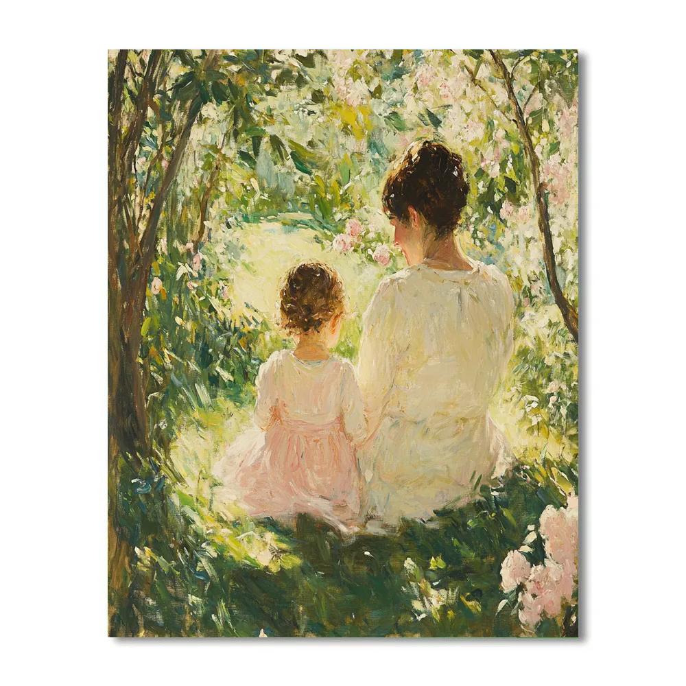 Mary Cassatt Inspired Mother And Child In Garden Number painting