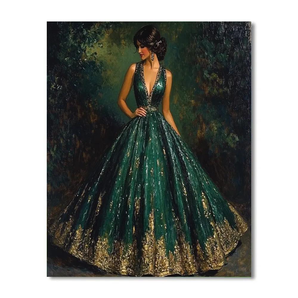 John Singer Sargent Inspired Elegant Evening Portrait paint by numbers