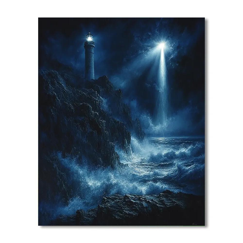 Caravaggio Inspired Dramatic Lighthouse Scene Number painting