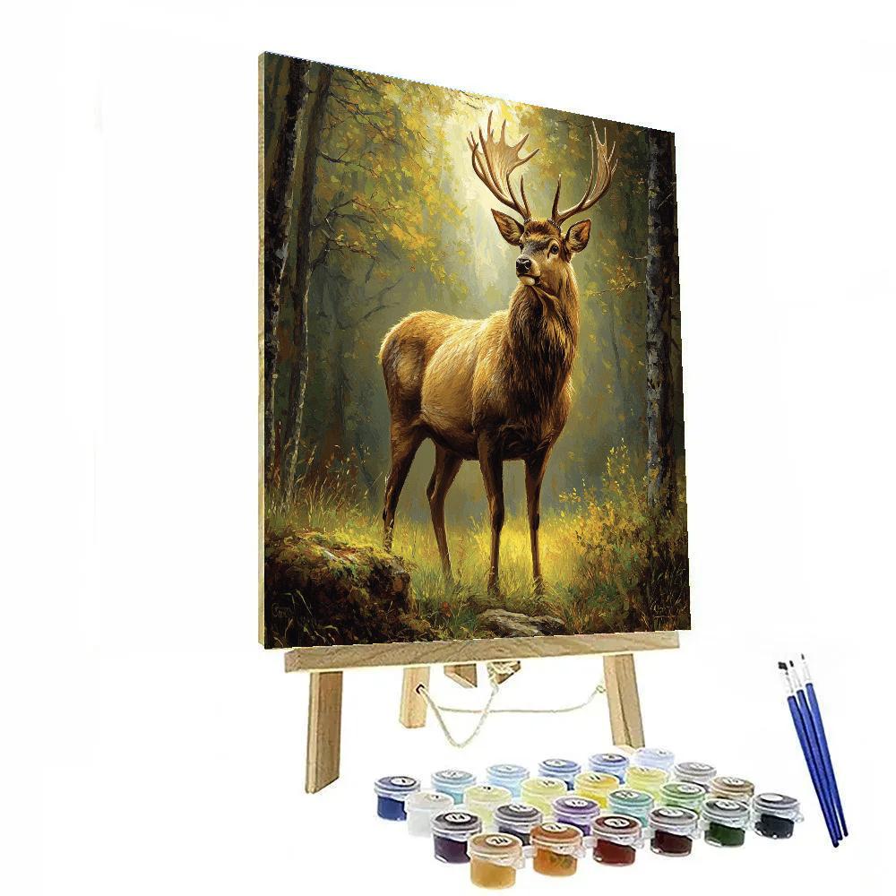 Edwin Landseer Inspired Noble Stag In Forest paint by color
