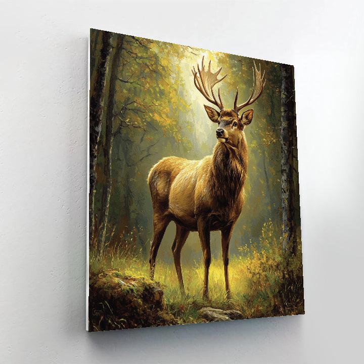 Edwin Landseer Inspired Noble Stag In Forest paint by color