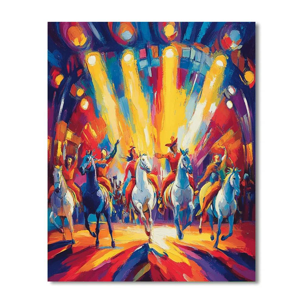 Henri De Toulouse-Lautrec Inspired Vibrant Circus Performance Numbered painting kits