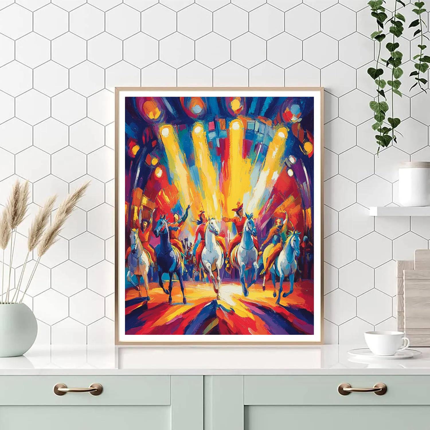 Henri De Toulouse-Lautrec Inspired Vibrant Circus Performance Numbered painting kits