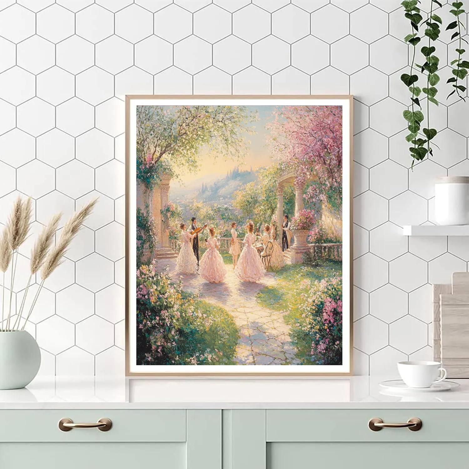 Antoine Watteau Inspired Festival In A Garden paint by numbers