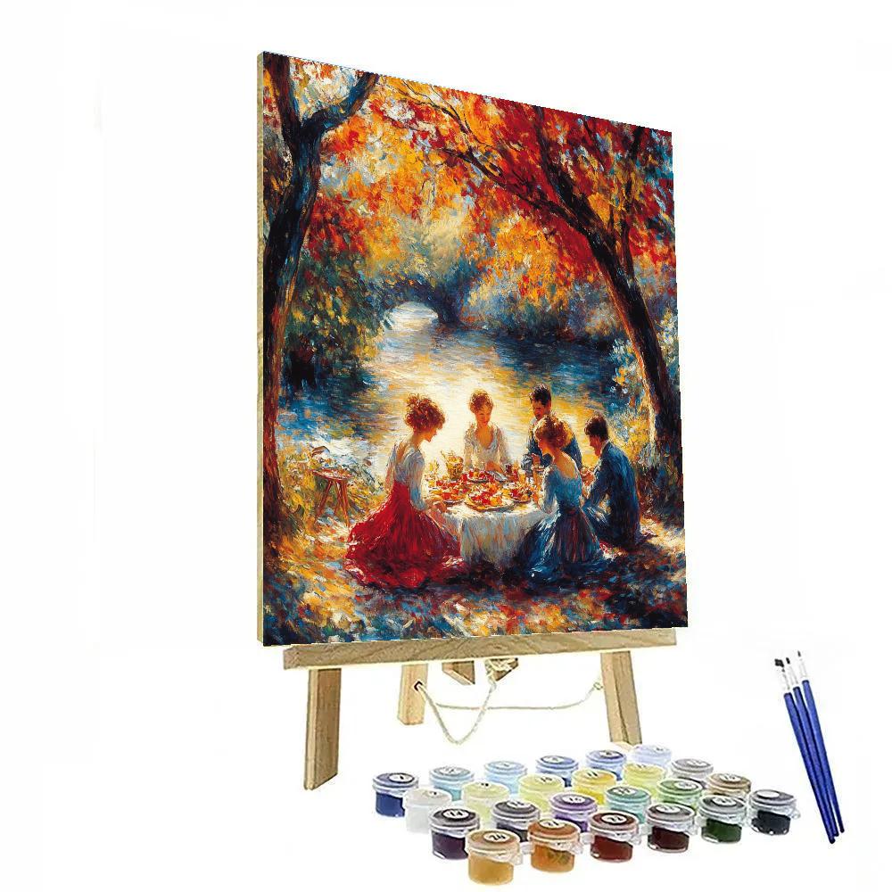Pierre-Auguste Renoir Inspired Summer Picnic Scene paint by numbers