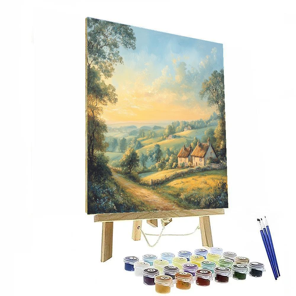 Thomas Gainsborough Inspired Pastoral Landscape With Cottages DIY paint by numbers