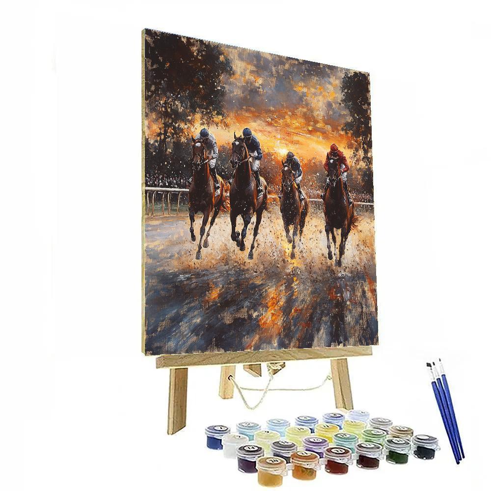 Edgar Degas Inspired Horse Race At Dusk DIY paint by numbers
