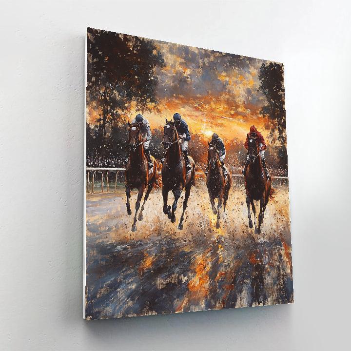 Edgar Degas Inspired Horse Race At Dusk DIY paint by numbers