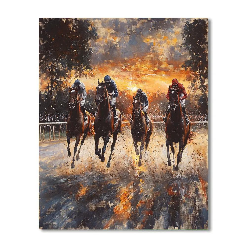 Edgar Degas Inspired Horse Race At Dusk DIY paint by numbers
