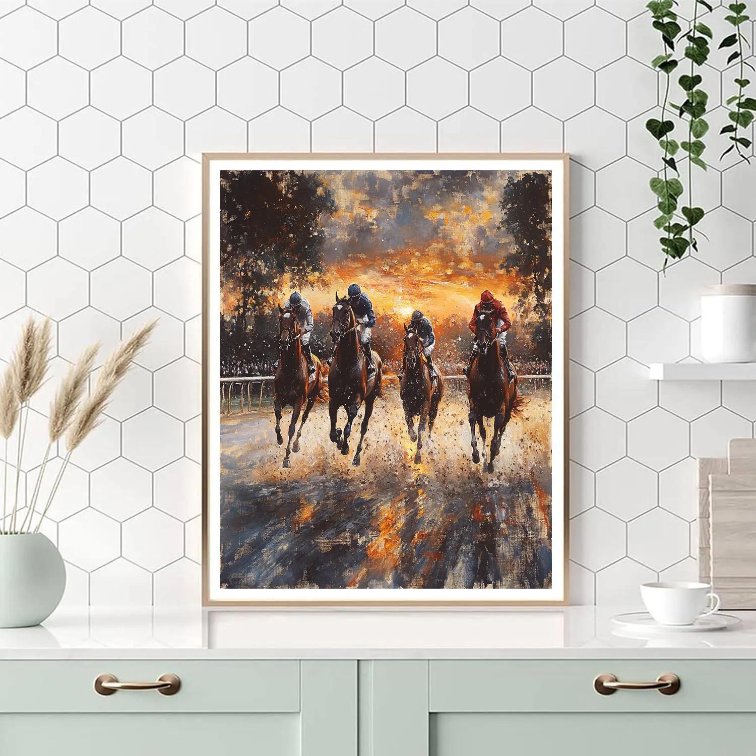 Edgar Degas Inspired Horse Race At Dusk DIY paint by numbers