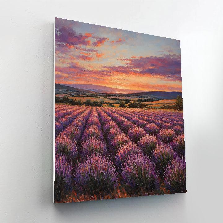Monet Inspired Lavender Field At Sunset DIY paint by numbers