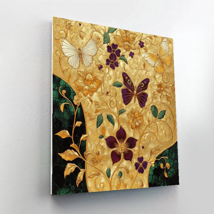 Gustav Klimt Inspired Ornate Butterfly Garden paint by numbers