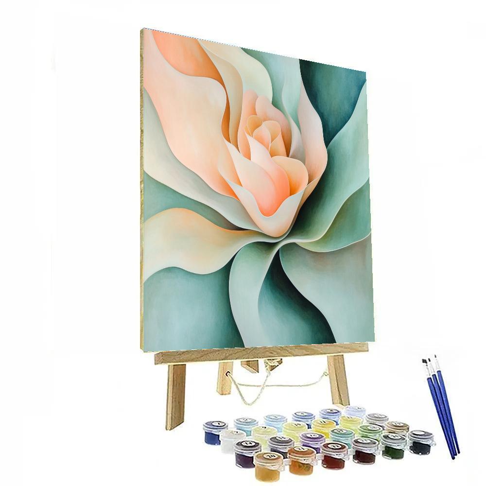 Georgia OKeeffe Inspired Desert Cactus Blossom paint by number