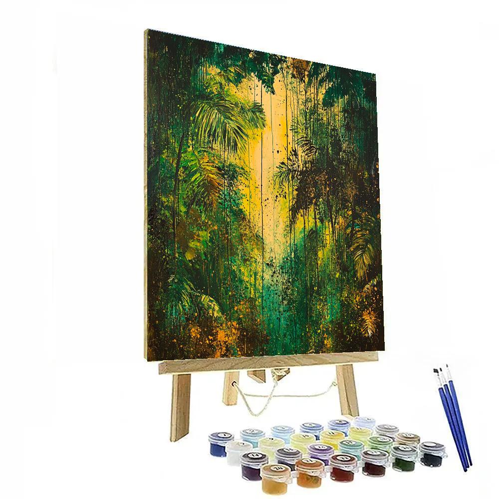 Jackson Pollock Inspired Dynamic Rainforest Canopy painting number kit