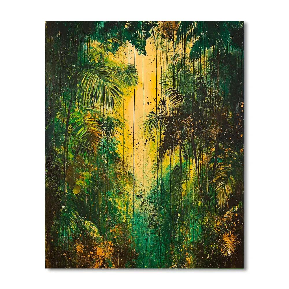 Jackson Pollock Inspired Dynamic Rainforest Canopy painting number kit