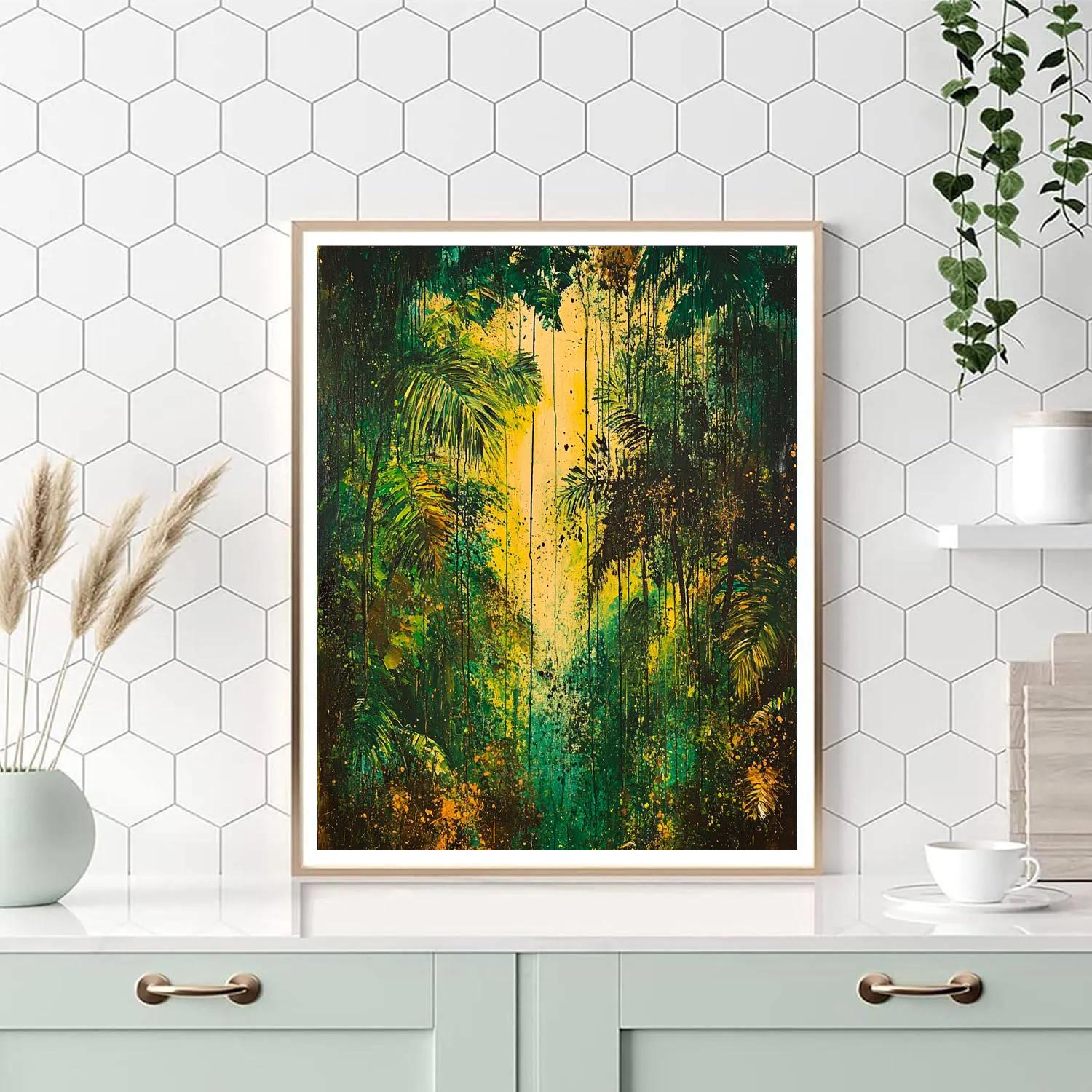 Jackson Pollock Inspired Dynamic Rainforest Canopy painting number kit
