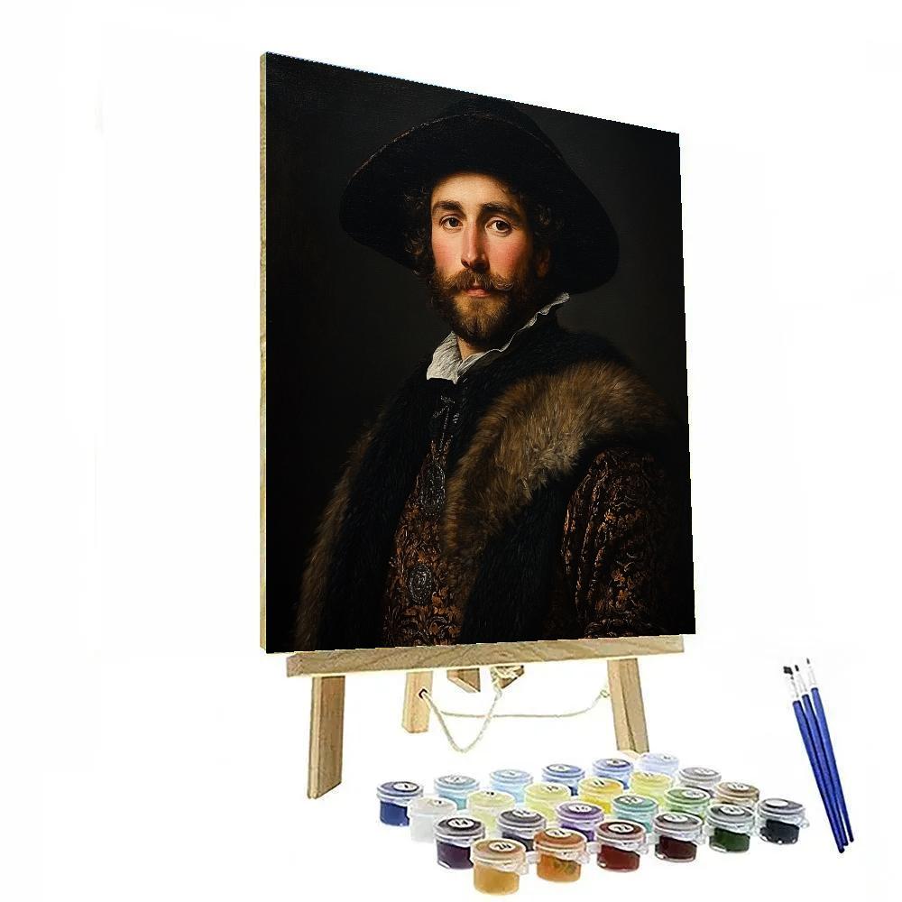 Rembrandt Inspired Portrait Of A Historical Explorer Number painting