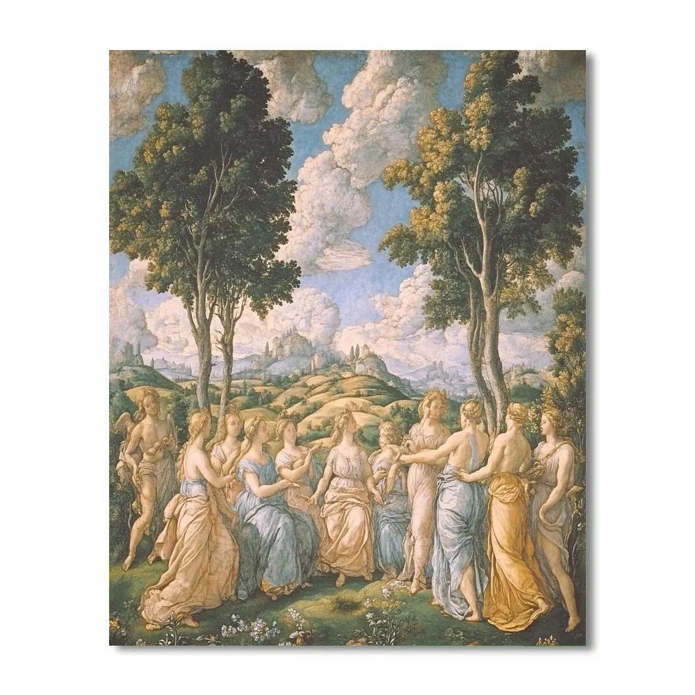 Raphael Inspired Mythical Gods In Renaissance Landscape Painting by numbers kit