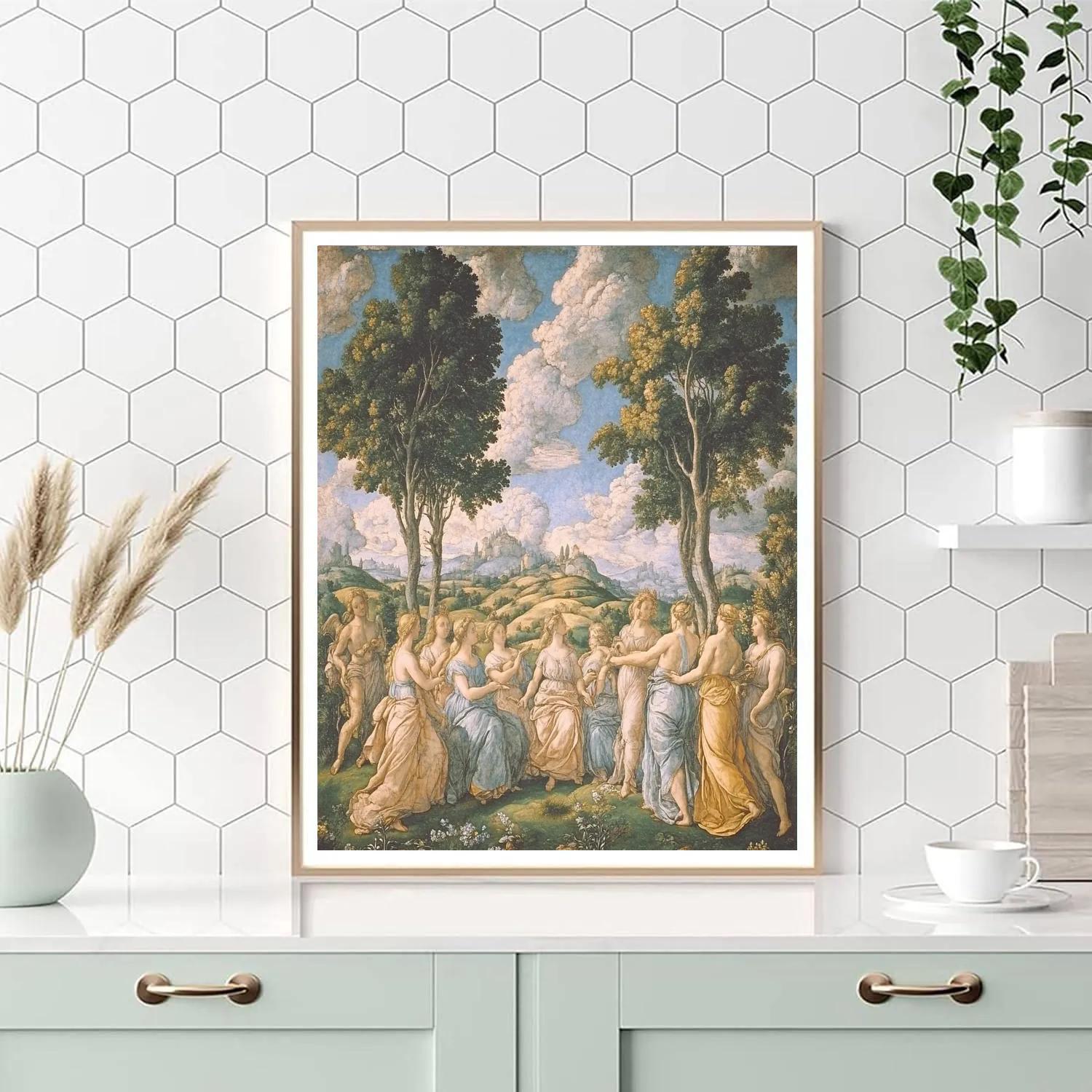 Raphael Inspired Mythical Gods In Renaissance Landscape Painting by numbers kit