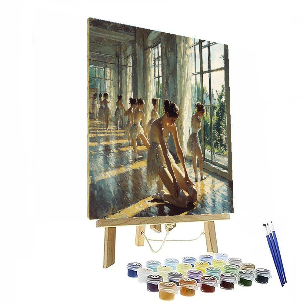 Edgar Degas Inspired Ballet Dancers Warm-Up paint by number
