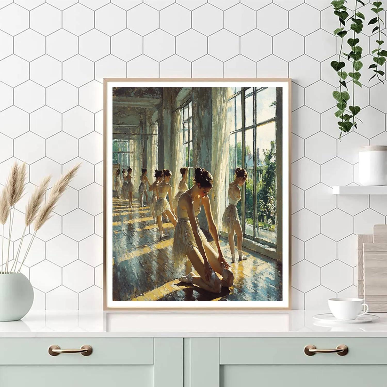 Edgar Degas Inspired Ballet Dancers Warm-Up paint by number