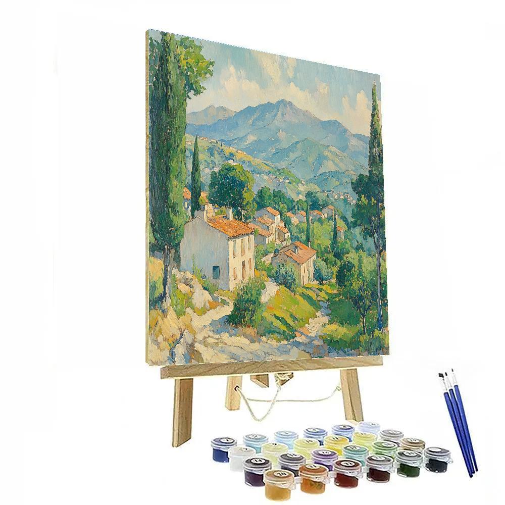 Paul Cézanne Inspired Mountain Village Morning paint by number