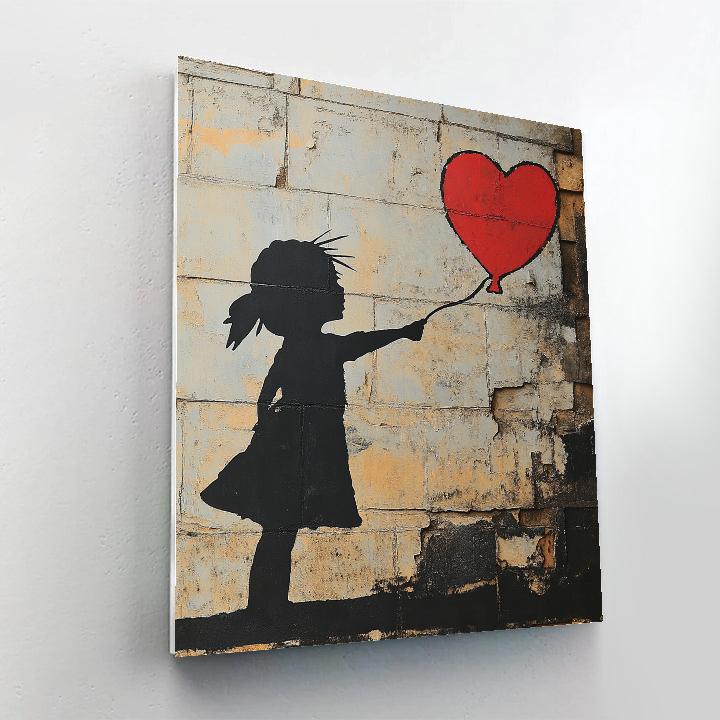 Banksy Inspired Hopeful Child With Balloon Graffiti Painting by numbers kit