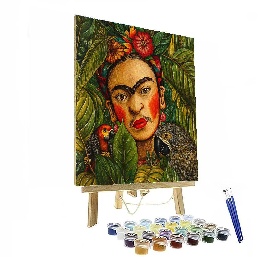 Frida Kahlo Inspired Self-Portrait With Jungle Fauna Paint by numbers kits