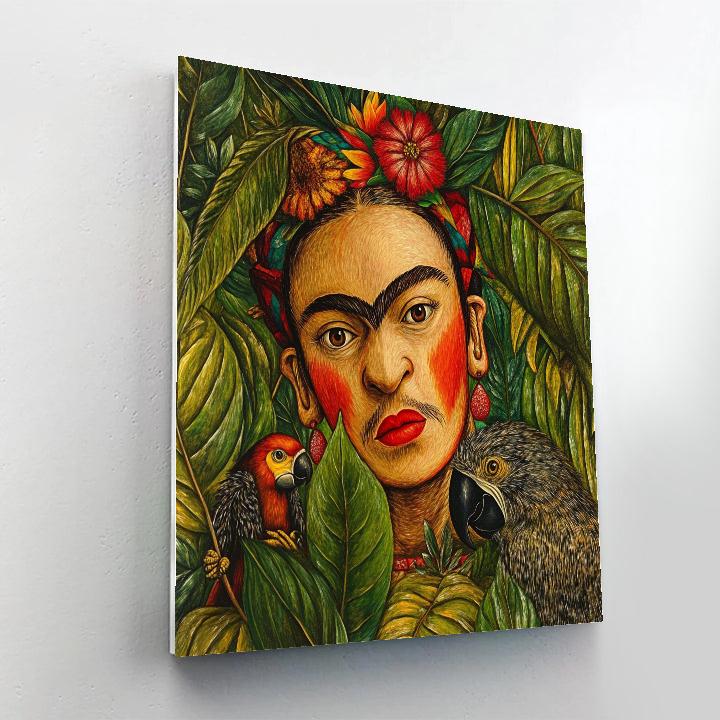 Frida Kahlo Inspired Self-Portrait With Jungle Fauna Paint by numbers kits