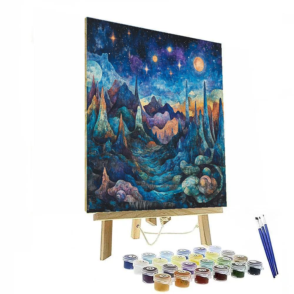 Max Ernst Inspired Mysterious Cosmic Landscape Painting by numbers kit