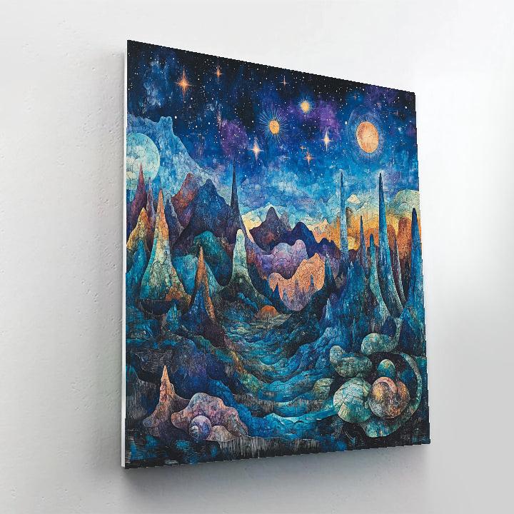 Max Ernst Inspired Mysterious Cosmic Landscape Painting by numbers kit