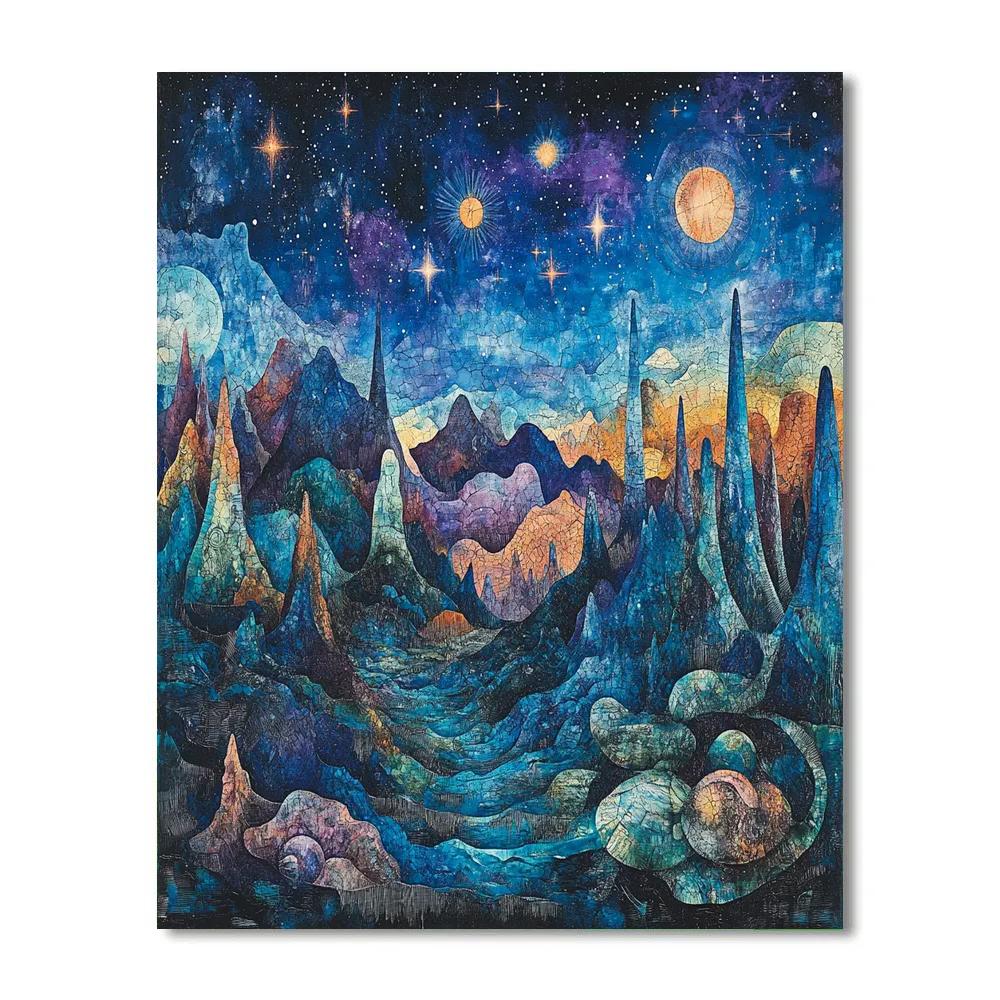 Max Ernst Inspired Mysterious Cosmic Landscape Painting by numbers kit