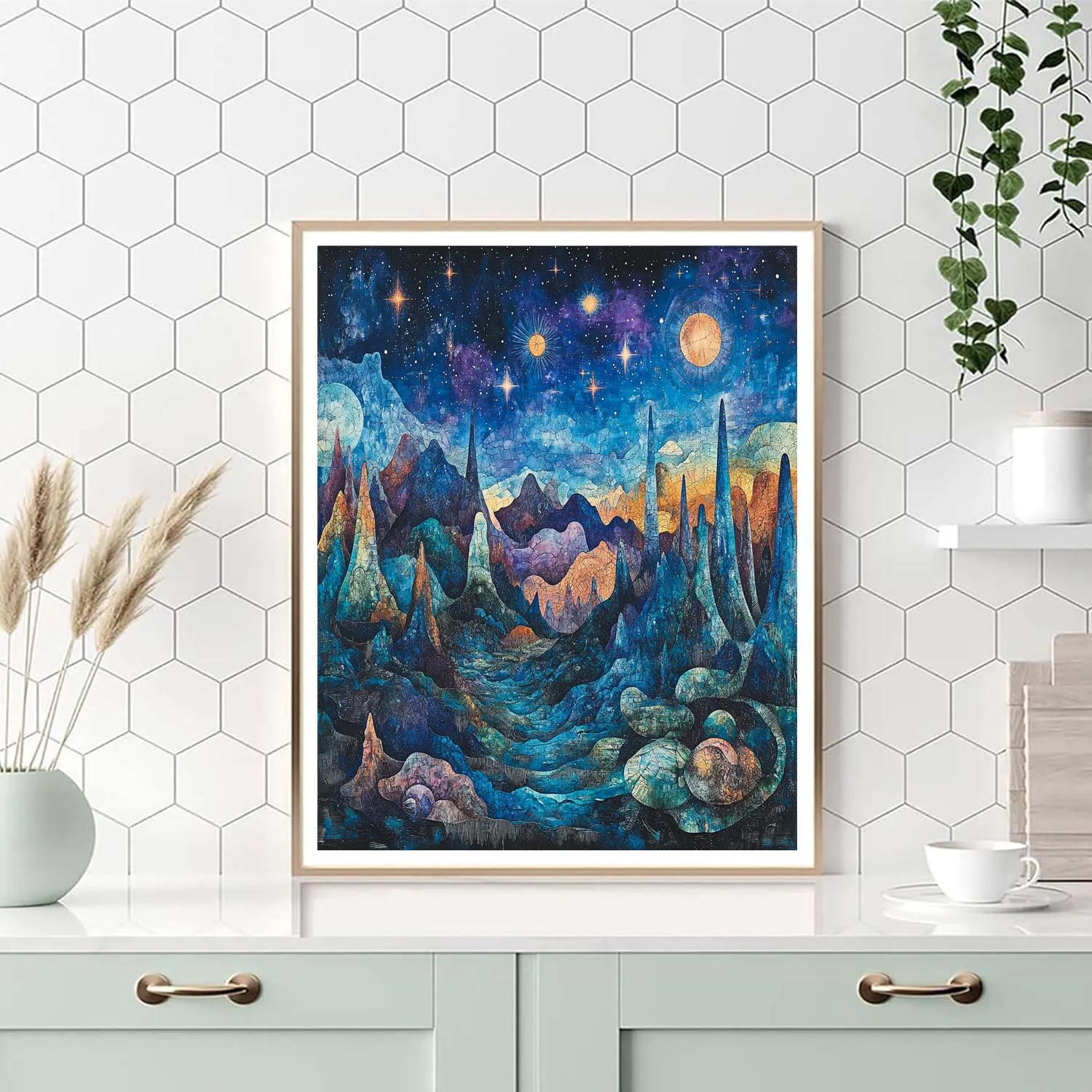 Max Ernst Inspired Mysterious Cosmic Landscape Painting by numbers kit