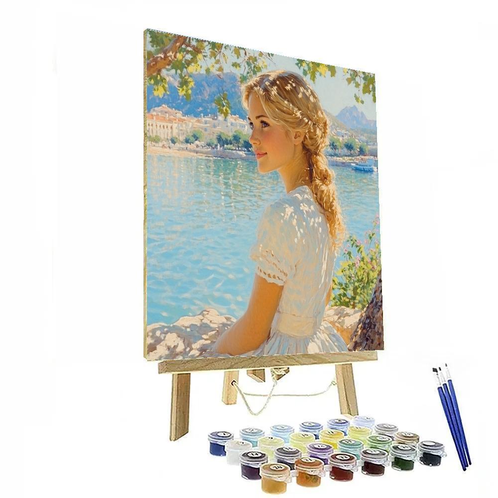 Joaquín Sorolla Inspired Bright Seaside Portrait DIY paint by numbers