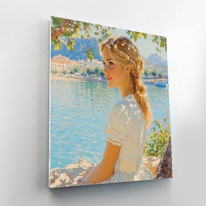 Joaquín Sorolla Inspired Bright Seaside Portrait DIY paint by numbers