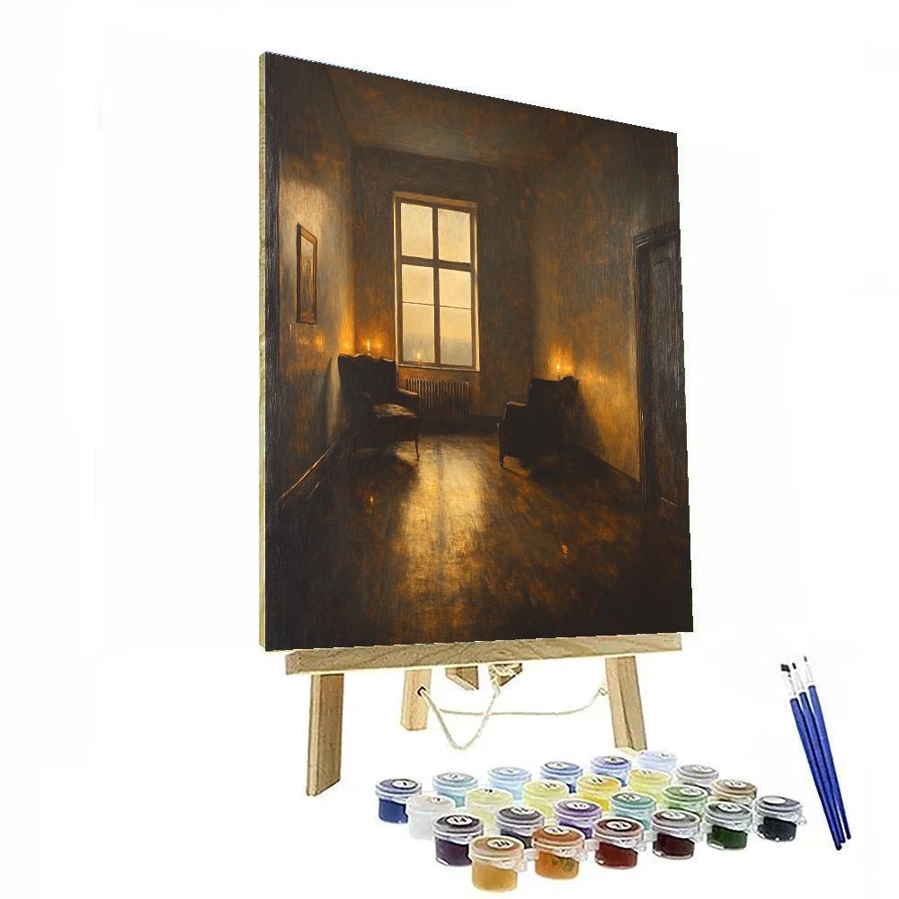 Rembrandt Inspired Candlelit Interior Portrait Painting by numbers kit
