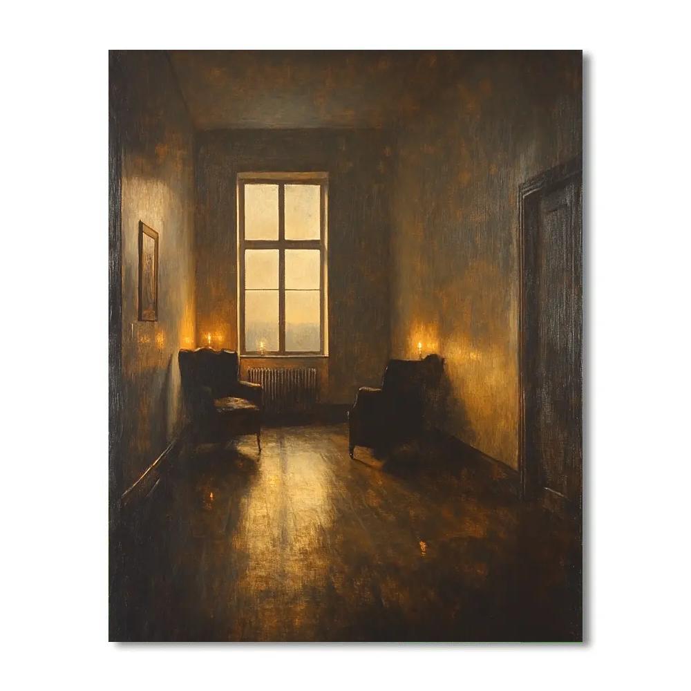 Rembrandt Inspired Candlelit Interior Portrait Painting by numbers kit