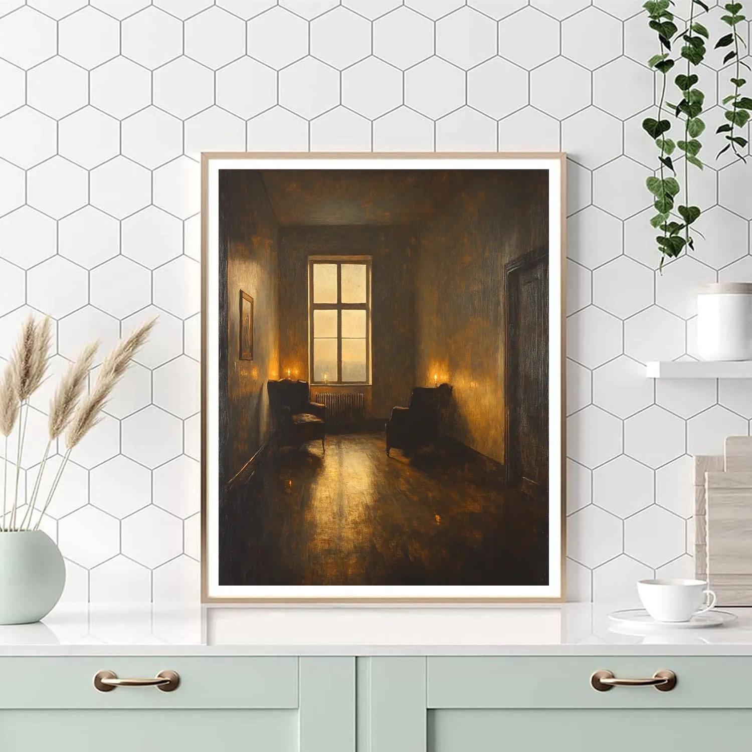 Rembrandt Inspired Candlelit Interior Portrait Painting by numbers kit