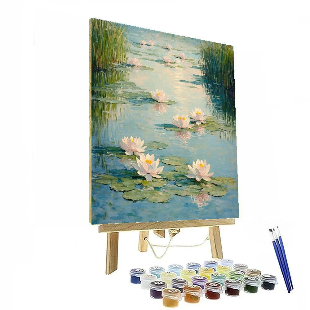 Monet Inspired Lilies On Tranquil Pond paint by number