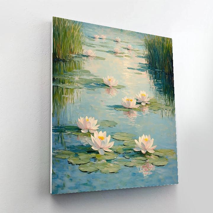 Monet Inspired Lilies On Tranquil Pond paint by number